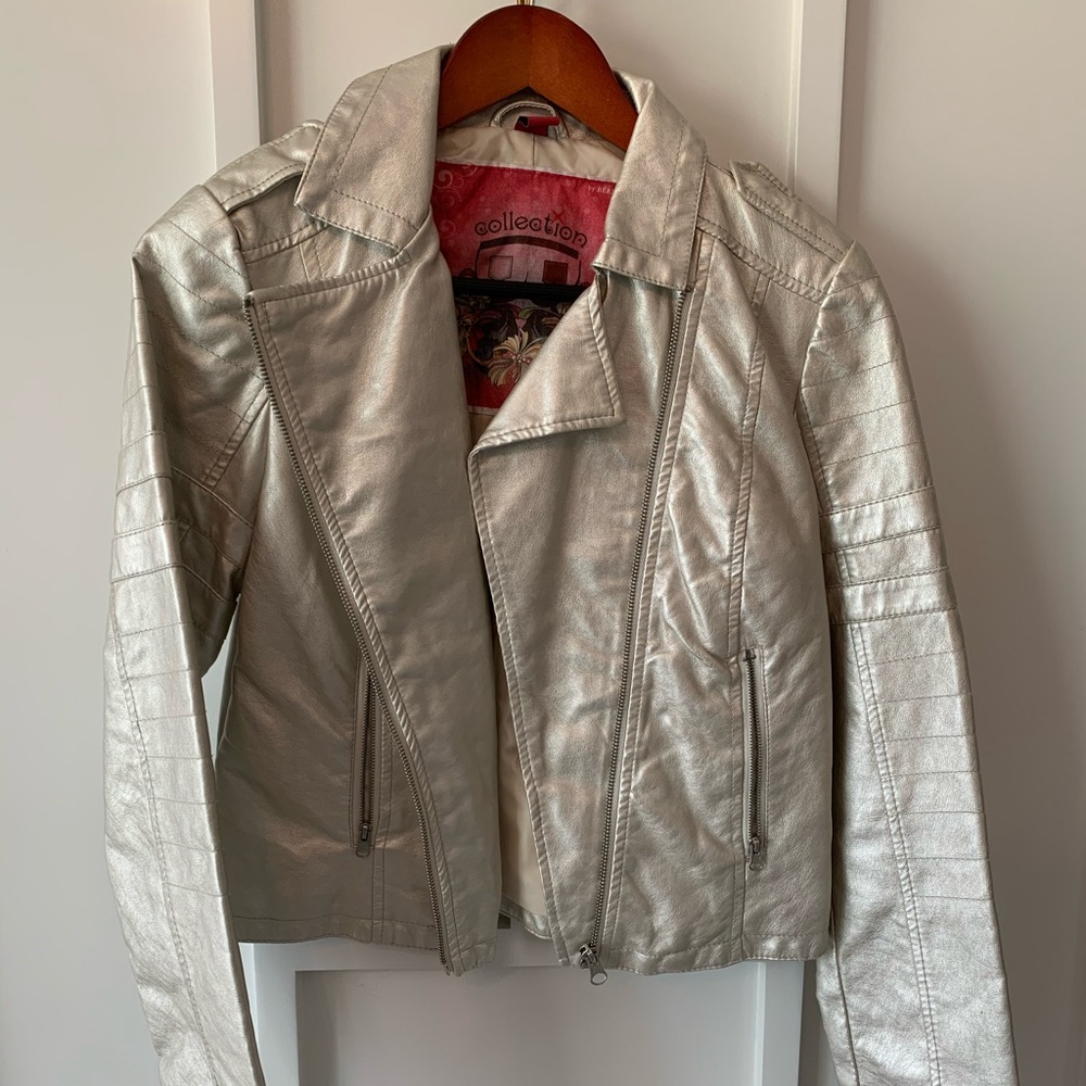 Women’s silver not leather jacket